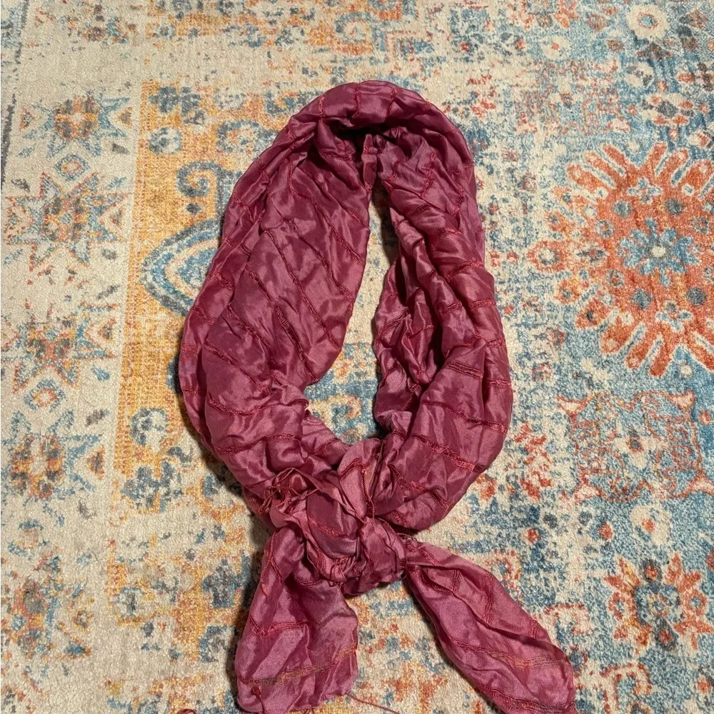Pink silk scarf